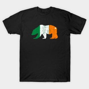 St. Patricks Day Irish Flag Grizzly Bear with Clover | BearlyBrand T-Shirt